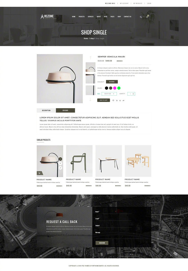 【产品类网页内页1】分享一整套家具类产品网页设计作品。